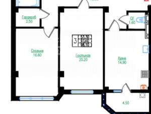 3-к квартира, вторичка, 98м2, 8/8 этаж