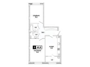 2-к квартира, вторичка, 66м2, 4/8 этаж