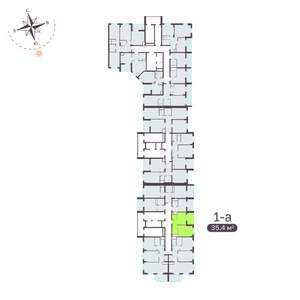 1-к квартира, вторичка, 37м2, 1/19 этаж