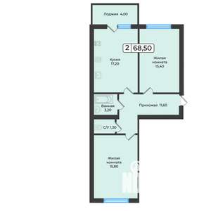 2-к квартира, вторичка, 69м2, 5/5 этаж