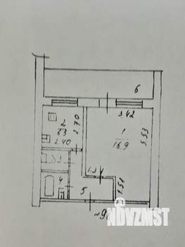 1-к квартира, вторичка, 36м2, 9/9 этаж