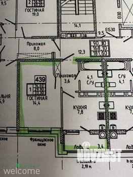1-к квартира, вторичка, 34м2, 16/18 этаж