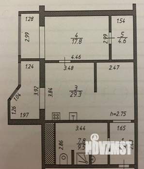 2-к квартира, вторичка, 65м2, 15/19 этаж