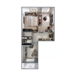 2-к квартира, вторичка, 56м2, 12/20 этаж