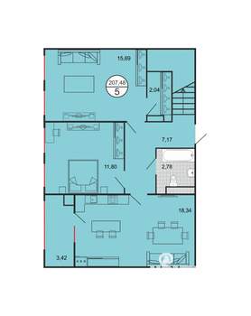 5-к квартира, строящийся дом, 207м2, 5/6 этаж
