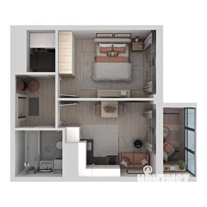 1-к квартира, вторичка, 38м2, 4/21 этаж