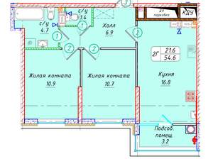 Студия квартира, вторичка, 55м2, 18/21 этаж