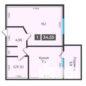 1-к квартира, вторичка, 35м2, 16/16 этаж