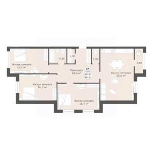3-к квартира, строящийся дом, 110м2, 2/12 этаж