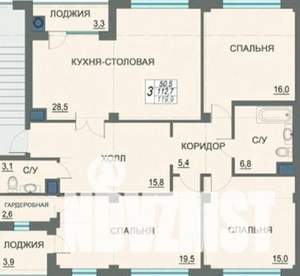 3-к квартира, сданный дом, 120м2, 1/3 этаж