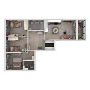 3-к квартира, вторичка, 76м2, 14/21 этаж