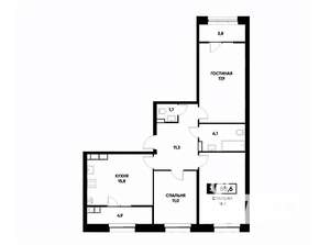 3-к квартира, вторичка, 89м2, 14/22 этаж
