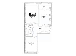2-к квартира, вторичка, 66м2, 6/12 этаж