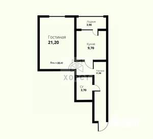 1-к квартира, сданный дом, 50м2, 4/10 этаж