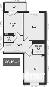 2-к квартира, вторичка, 67м2, 14/15 этаж