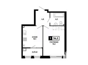 1-к квартира, вторичка, 36м2, 2/24 этаж