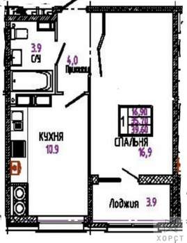 1-к квартира, вторичка, 40м2, 20/24 этаж