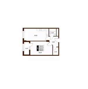 1-к квартира, вторичка, 52м2, 10/11 этаж