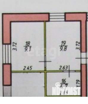 2-к квартира, вторичка, 24м2, 1/3 этаж