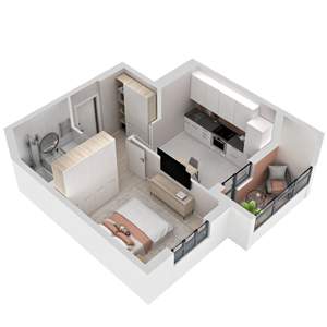 1-к квартира, вторичка, 33м2, 21/21 этаж