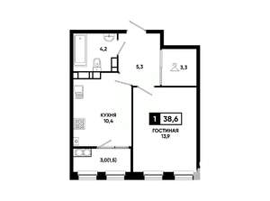1-к квартира, вторичка, 39м2, 17/24 этаж
