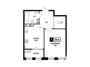 1-к квартира, вторичка, 39м2, 15/24 этаж