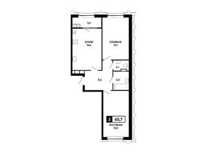 2-к квартира, вторичка, 66м2, 16/21 этаж