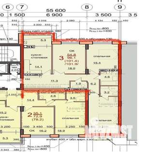 3-к квартира, вторичка, 104м2, 2/12 этаж