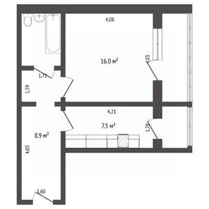 1-к квартира, вторичка, 37м2, 5/7 этаж