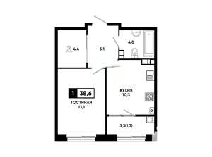 1-к квартира, вторичка, 39м2, 4/24 этаж