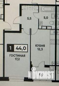 1-к квартира, вторичка, 43м2, 18/24 этаж