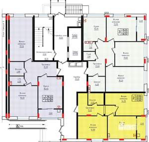 2-к квартира, строящийся дом, 71м2, 1/10 этаж