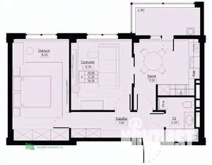 2-к квартира, вторичка, 56м2, 6/9 этаж