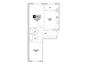 2-к квартира, вторичка, 66м2, 12/12 этаж