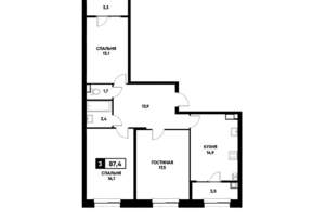 3-к квартира, вторичка, 87м2, 4/22 этаж