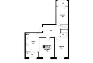3-к квартира, вторичка, 87м2, 4/20 этаж