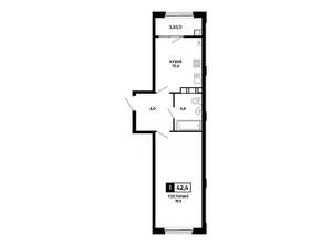 1-к квартира, вторичка, 42м2, 3/24 этаж