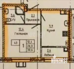 1-к квартира, вторичка, 31м2, 7/16 этаж