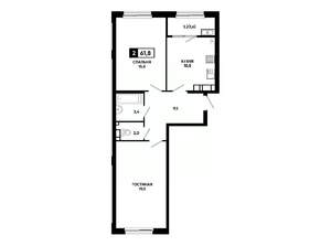 2-к квартира, вторичка, 62м2, 15/24 этаж