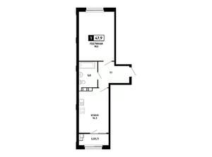 1-к квартира, вторичка, 48м2, 3/14 этаж