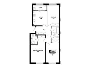 3-к квартира, вторичка, 84м2, 2/24 этаж