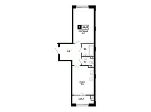 1-к квартира, вторичка, 45м2, 3/14 этаж