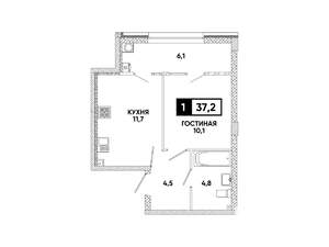 1-к квартира, вторичка, 37м2, 2/16 этаж