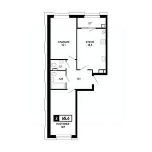 2-к квартира, вторичка, 66м2, 4/20 этаж