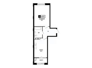 1-к квартира, вторичка, 48м2, 5/14 этаж