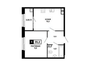 1-к квартира, вторичка, 35м2, 5/14 этаж