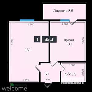1-к квартира, вторичка, 35м2, 3/17 этаж