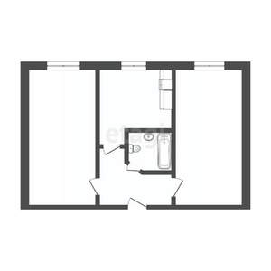 2-к квартира, вторичка, 44м2, 1/5 этаж