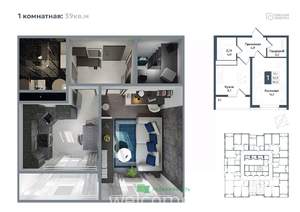 1-к квартира, вторичка, 39м2, 2/20 этаж