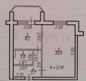 1-к квартира, вторичка, 38м2, 8/10 этаж